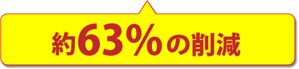 約63%の削減 約63%の削減